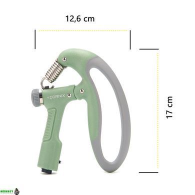 Эспандер кистевой Cornix 10-100 кг с регулируемой нагрузкой и счетчиком XR-0272 Green/Grey