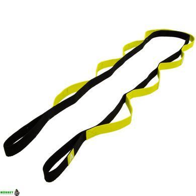 Стрічка для розтяжки Record Stretch Strap FI-6347 8 петель чорний-лимонний