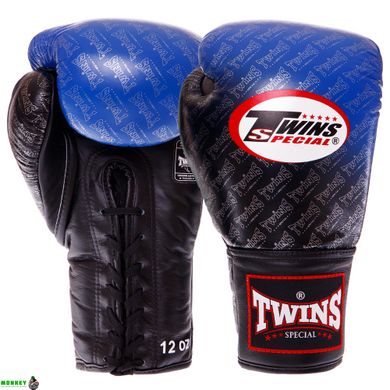 Перчатки боксерские кожаные професиональные на шнуровке TWINS FBGLL1-TW1 12-16 унций цвета в ассортименте