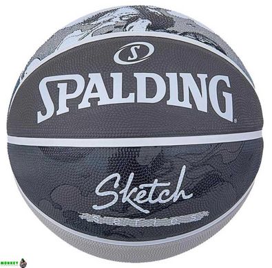Мяч баскетбольный Spalding Sketch Jump Ball серый
