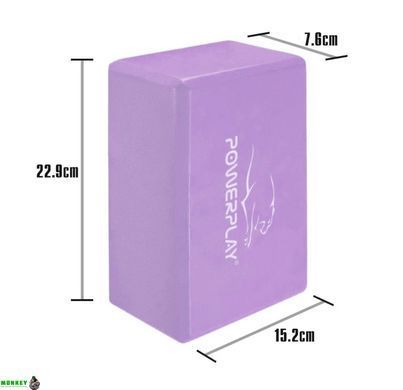 Блок для йоги PowerPlay 4006 Yoga Brick Фіолетовий