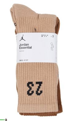 Носки Nike Nike UJ ESSENTIAL CREW 3PR - 144 белый, коричневый, бежевый Уни 46-50