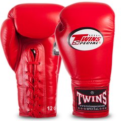 Перчатки боксерские кожаные професиональные на шнуровке TWINS BGLL1 12-18 унций цвета в ассортименте