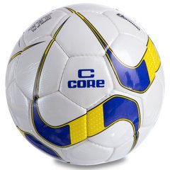 М'яч футбольний CORE DIAMOND CR-024 №5 PU білий-синій-жовтий