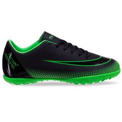 Сороконожки обувь футбольная подростковые Pro Action VL19123-TF-BKGNBK BLK/GRN/BLK SOLE размер 35-40 (верх-PU, подошва-RB, черный-салатовый-черный)