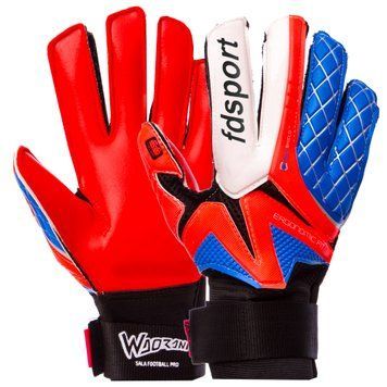 Перчатки вратарские юниорские FDSPORT FB-853B Синий-красный 5 размер (PVC)