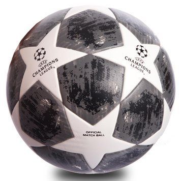 Мяч футбольный №5 PVC Клееный CHAMPIONS LEAGUE FB-0413 Серый-белый (№5, 5 сл.,)
