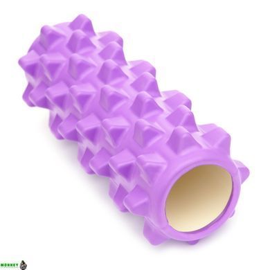 Массажный ролик Cornix EVA 33 x 14 см (валик, роллер) XR-0322 Violet