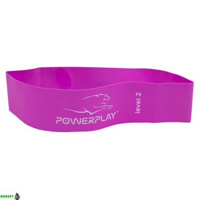 Фитнес-резинка PowerPlay 4140 Level 2 (600*60*0.8мм, 10 кг) Фиолетовая