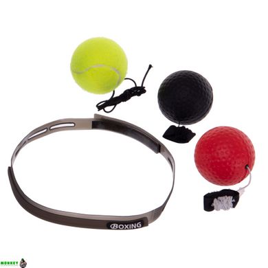 Пневмотренажер для боксу з трьома м'ячами fight ball SP-Sport BO-1086 кольори в асортименті