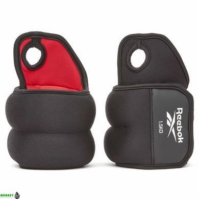 Обважнювачі зап'ястя Reebok Wrist Weights чорний, червоний Uni 1.0 кг