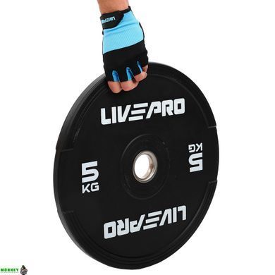 Бамперні диски гумові Bumper Plates LiveUp LP8331-5 &oslash;50.5мм 5кг чорний