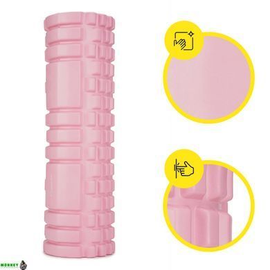 Массажный ролик Cornix EVA 45 x 14 см (валик, роллер) XR-0037 Light Pink
