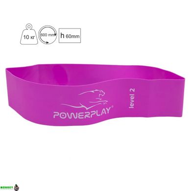 Фітнес-резинка PowerPlay 4140 Level 2 (600*60*0.8мм, 10 кг) Фіолетова