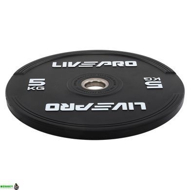 Бамперні диски гумові Bumper Plates LiveUp LP8331-5 &oslash;50.5мм 5кг чорний