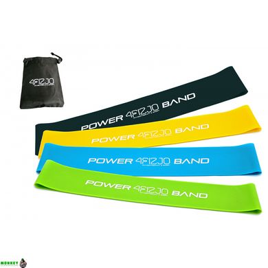 Резинка для фитнеса и спорта (лента-эспандер) 4FIZJO Mini Power Band 4 шт 1-20 кг 4FJ1042