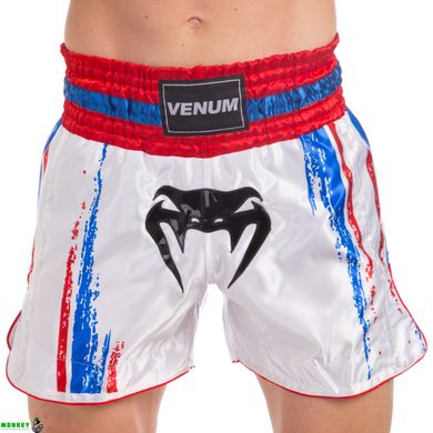 Шорты для тайского бокса и кикбоксинга VNM BANGKOK SPIRIT VL-0215 S-L белый-красный
