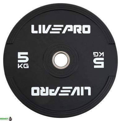 Бамперні диски гумові Bumper Plates LiveUp LP8331-5 &oslash;50.5мм 5кг чорний