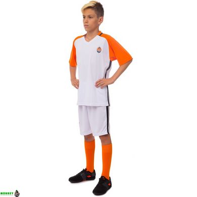 Форма футбольная детская с символикой футбольного клуба ШАХТЕР гостевая 2017 SP-Sport CO-3900-SH1 XS-XL белый-оранжевый