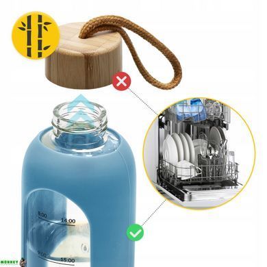 Пляшка для води спортивна 4FIZJO 1000 мл скляна Blue (P-5905973403894)
