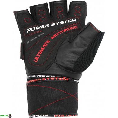 Рукавички для фітнесу і важкої атлетики Power System Ultimate Motivation PS-2810 Black Red Line M