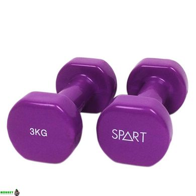 Гантель вінілова SPART 3 кг / пара / фіолетові