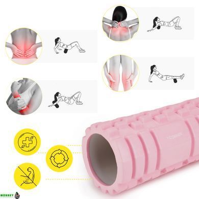 Массажный ролик Cornix EVA 45 x 14 см (валик, роллер) XR-0037 Light Pink