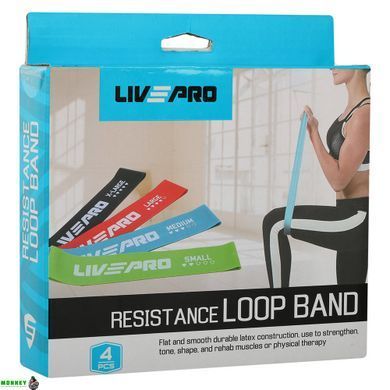 Набір фітнес гумок 4шт LivePro RESISTANCE LOOPS BANDS