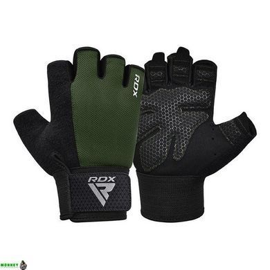 Рукавички для фітнесу RDX W1 Half Army Green Plus S