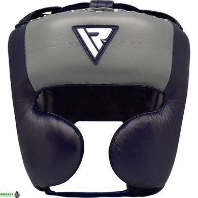 Боксерський шолом RDX Leather Pro Blue L
