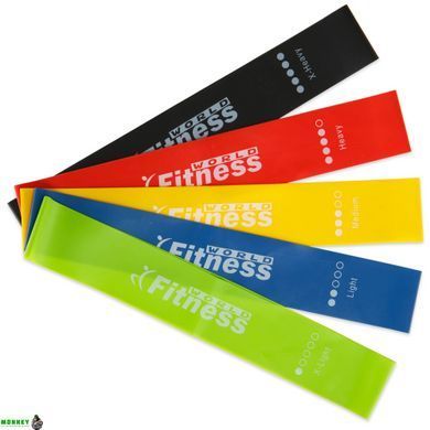 Резинки для фітнесу набір LOOP BANDS BODY POWER SP-Sport FI-2184 5шт кольори в асортименті
