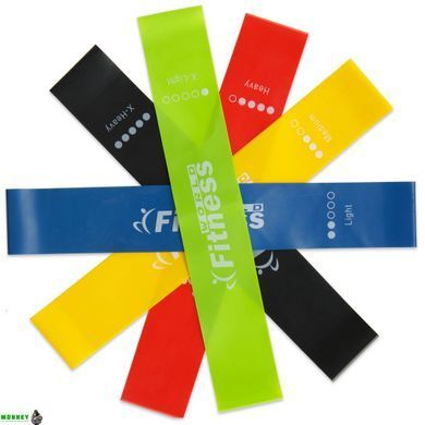 Резинки для фітнесу набір LOOP BANDS BODY POWER SP-Sport FI-2184 5шт кольори в асортименті