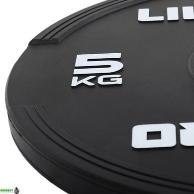 Бамперні диски гумові Bumper Plates LiveUp LP8331-5 &oslash;50.5мм 5кг чорний