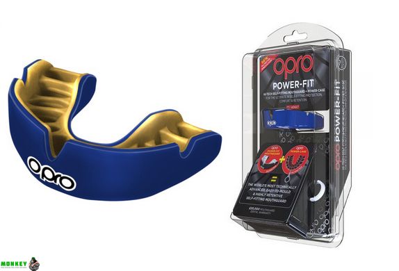 Капа OPRO Power-Fit Single Series Dark Blue/Gold (art.002268005)
