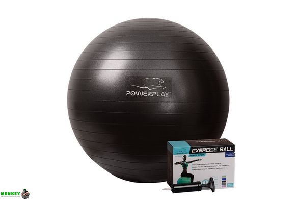Мяч для фитнеса и гимнастики PowerPlay 4001 65см черный + насос