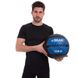 Мяч набивной для кросфита волбол WALL BALL Zelart FI-5168-10 10кг черный-синий