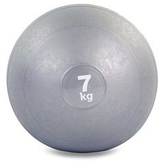 Мяч набивной слэмбол для кроссфита Record SLAM BALL FI-5165-7 7кг (резина, минеральный наполнитель, d-23см, серый)