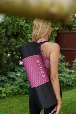 Коврик для йоги та фітнесу + чохол 4yourhealth Fitness Yoga Mat 0125 (180*61*1см) Розовий