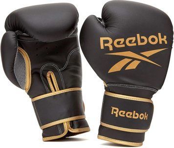 Боксерські рукавички Reebok Boxing Gloves чорний, золото Чол 10 унцій