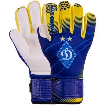 Перчатки вратарские BALLONSTAR FB-2374-02 DYNAMO (PVC, PL, р-р 8-10, черный-синий-желтый)