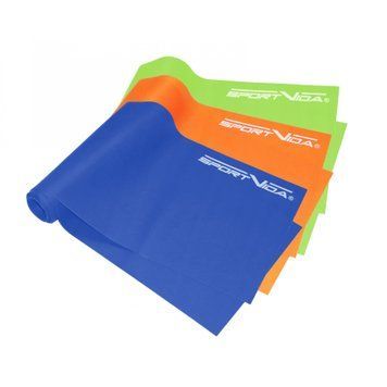 Стрічка-еспандер для спорту та реабілітації SportVida Flat Stretch Band 3 шт 120 х 15 см 0-15 кг SV-HK0183