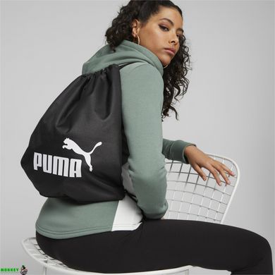 Рюкзак-мешок Puma Phase Gym Sack 16L черный Уни 37,5x43 см