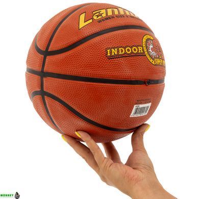 Мяч баскетбольный резиновый LANHUA Super soft Indoor S2204 №6 оранжевый