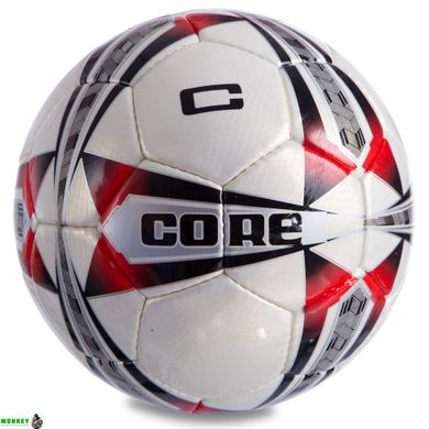 Мяч футбольный CORE 5 STAR CR-007 №5 PU белый-красный