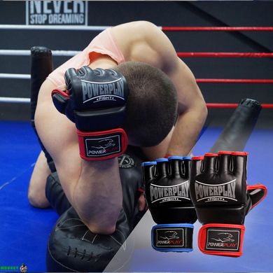 Рукавички для MMA PowerPlay 3058 Чорно-Сині XL