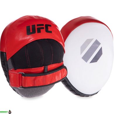 Лапа Изогнутая для бокса и единоборств UFC PRO Micro UCP-75344 23х17,5х4,5см 2шт черный-красный