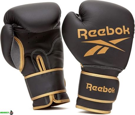 Боксерські рукавички Reebok Boxing Gloves чорний, золото Чол 10 унцій