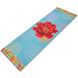 Килимок для йоги Замшевий Record FI-5662-31 розмір 183x61x0,3см блакитний-червоний з принтом Квітка Сакури
