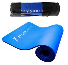 Коврик для йоги и фитнеса + чехол 4yourhealth Fitness Yoga Mat 0101 (180*61*1см) Синий
