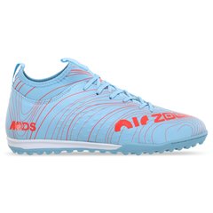 Сороконожки обувь футбольная ZOOM 230313-3 L.BLUE/MELON размер 40-45 (верх-PU, подошва-RB, голубой-оранжевый)